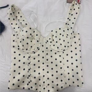 NWT Runaway the Label Karlita Polka Dot Bustier Top